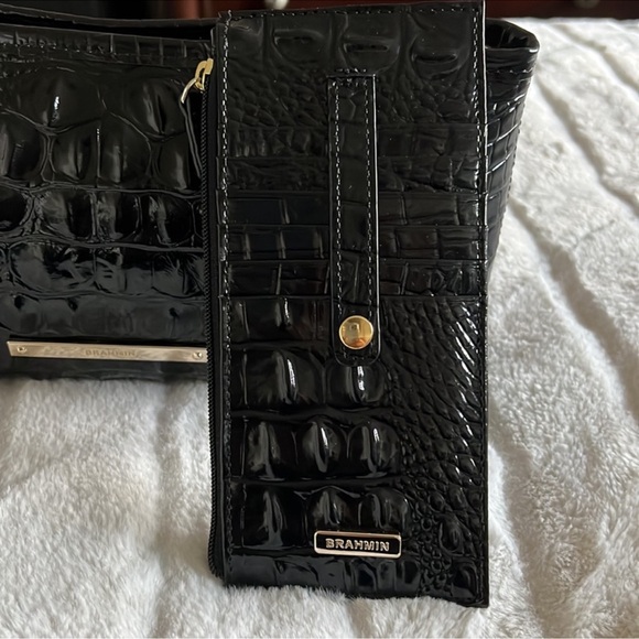 Black Brahmin bag clutch with matching wallet BNWT - Picture 2 of 3